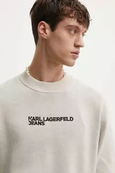 Хлопковый свитер Karl Lagerfeld Jeans, бежевый