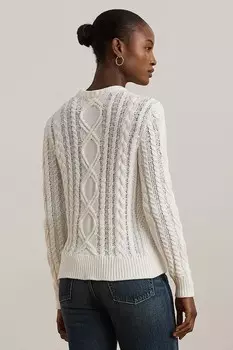 Хлопковый свитер Lauren Ralph Lauren, белый