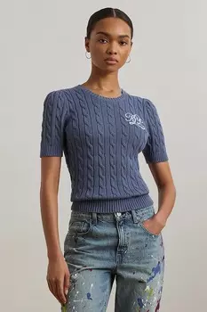 Хлопковый свитер Lauren Ralph Lauren, темно-синий