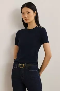 Хлопковый свитер Lauren Ralph Lauren, темно-синий