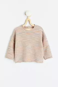 Хлопковый свитер левой вязки H&amp;M, фиолетовый меланж