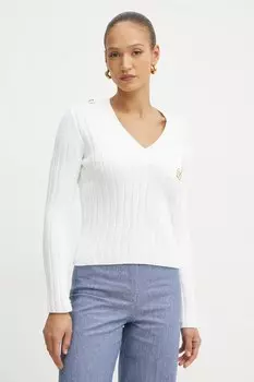 Хлопковый свитер Luisa Spagnoli, белый