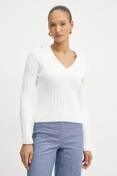 Хлопковый свитер Luisa Spagnoli, белый