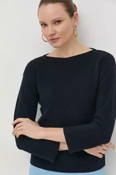 Хлопковый свитер Marella, темно-синий