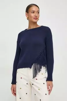 Хлопковый свитер Marella, темно-синий