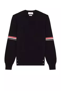 Хлопковый свитер Milano Stitch Armband Thom Browne, темно-синий