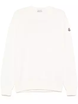 Хлопковый свитер Moncler, белый