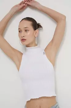 Хлопковый свитер Moschino Jeans, белый