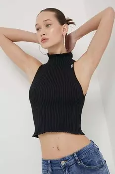 Хлопковый свитер Moschino Jeans, черный