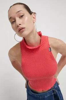 Хлопковый свитер Moschino Jeans, розовый