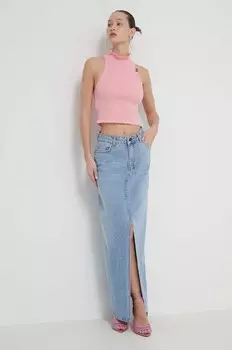 Хлопковый свитер Moschino Jeans, розовый