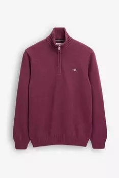 Хлопковый свитер на короткой молнии Gant Casual GANT, красный
