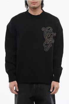 Хлопковый свитер Off-White Nature Lover, черный