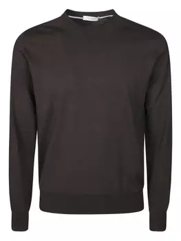 Хлопковый свитер Paolo Pecora, коричневый