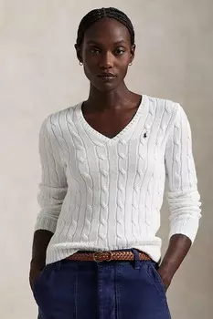 Хлопковый свитер Polo Ralph Lauren, белый