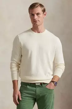 Хлопковый свитер Polo Ralph Lauren, бежевый