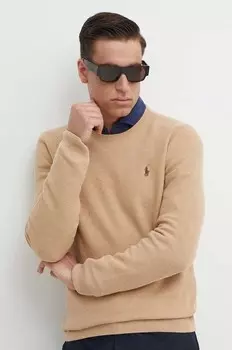 Хлопковый свитер Polo Ralph Lauren, бежевый