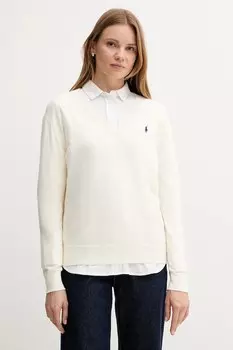 Хлопковый свитер Polo Ralph Lauren, бежевый