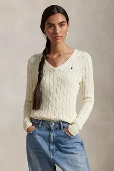 Хлопковый свитер Polo Ralph Lauren, бежевый