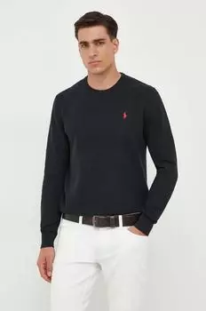 Хлопковый свитер Polo Ralph Lauren, черный
