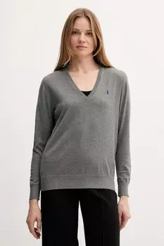 Хлопковый свитер Polo Ralph Lauren, серый