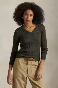 Хлопковый свитер Polo Ralph Lauren, зеленый