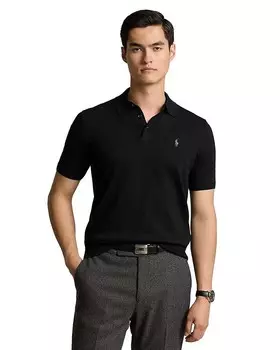 Хлопковый свитер-поло стандартного кроя Polo Ralph Lauren, черный