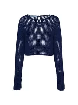 Хлопковый свитер Prada, синий