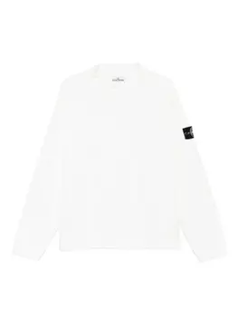 Хлопковый свитер с эмблемой Stone Island Compass, белый