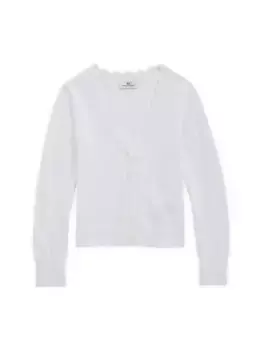Хлопковый свитер с фестонами для маленьких девочек и девочек Vineyard Vines, белый