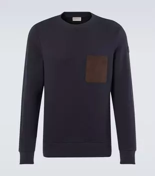 Хлопковый свитер с кашемиром Moncler, Dark Navy Blue