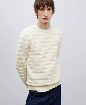 Хлопковый свитер с круглым вырезом Adolfo Dominguez, белый