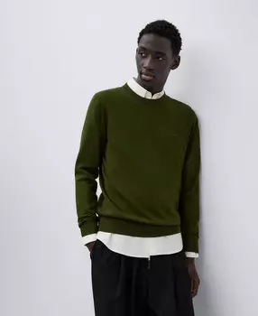 Хлопковый свитер с круглым вырезом Adolfo Dominguez, зеленый