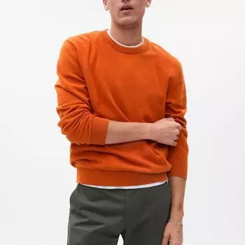Хлопковый свитер с круглым вырезом Gap, оранжевый