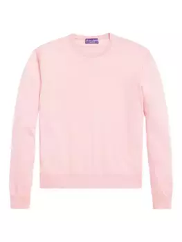 Хлопковый свитер с круглым вырезом и длинными рукавами Ralph Lauren Purple Label, цвет crystal rose
