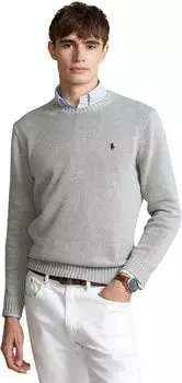 Хлопковый свитер с круглым вырезом Polo Ralph Lauren, цвет Andover Heather