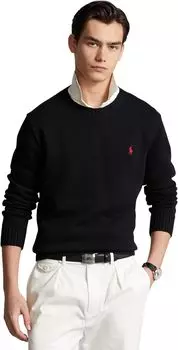 Хлопковый свитер с круглым вырезом Polo Ralph Lauren, цвет Polo Black