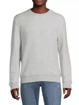 Хлопковый свитер с круглым вырезом Vince, цвет Heather Grey