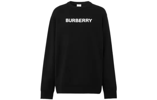 Хлопковый свитер с логотипом Burberry, черный