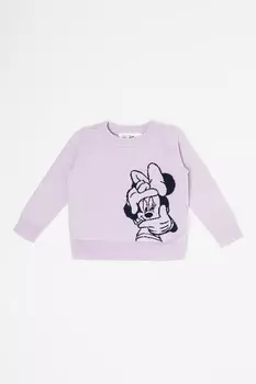 Хлопковый свитер с Минни Маус Gap, фиолетовый