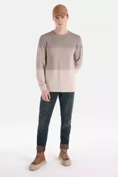 Хлопковый свитер с овальным вырезом Colin'S, бежевый