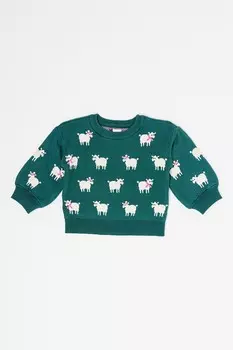 Хлопковый свитер с рисунком Gap, белый