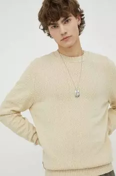 Хлопковый свитер Samsoe Samsoe, бежевый