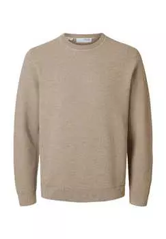 Хлопковый свитер Selected, цвет 184679005 oatmeal