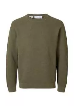 Хлопковый свитер Selected, цвет 190926006 vetiver