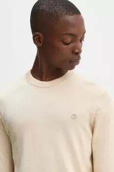 Хлопковый свитер Timberland, бежевый