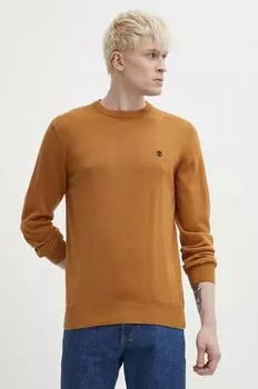 Хлопковый свитер Timberland, коричневый