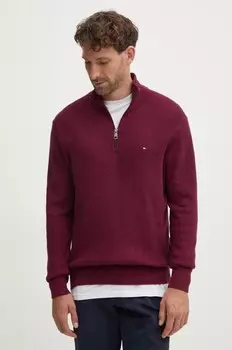 Хлопковый свитер Tommy Hilfiger, бордовый