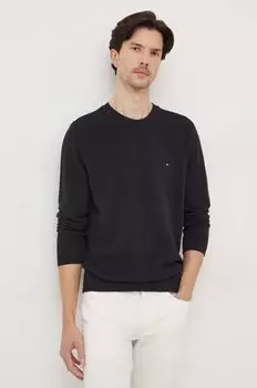 Хлопковый свитер Tommy Hilfiger, черный
