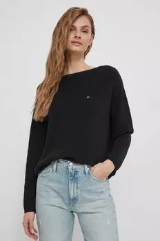 Хлопковый свитер Tommy Hilfiger, черный